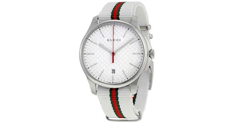 gucci g-timeless white dial watch|Gucci g timeless watch men's.